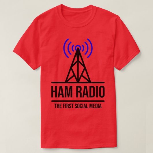 Ham Radio De eerste sociale media T-shirt (Design voorkant)
