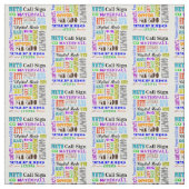 Ham Radio Digital Mode Word Collage Fabric Stof (Swatch)