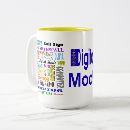 Ham Radio Digital Mode Word Collage Mok (Voorkant links)