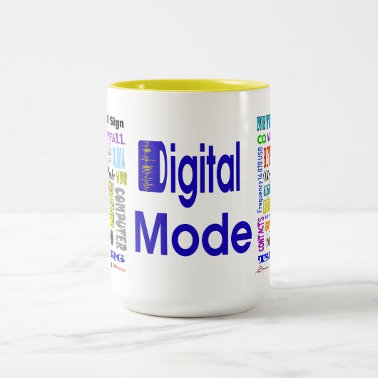 Ham Radio Digital Mode Word Collage Mok (Center)