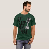 Ham Radio - Eat Sleep Ham Herhalen T-shirt (Voorkant volledig)