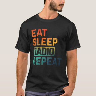 Ham Radio Eet Slaap Herhaal Aquarel T-shirt
