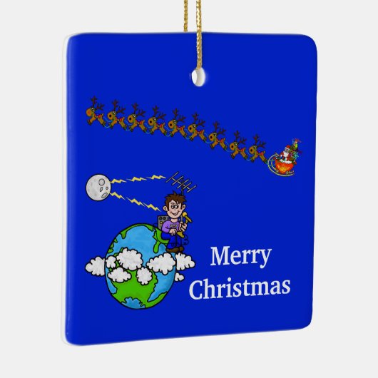 Ham Radio EME kerstversiering Keramisch Ornament (Rechts)
