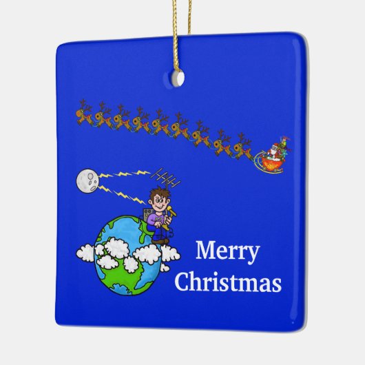 Ham Radio EME kerstversiering Keramisch Ornament (Links)
