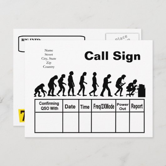 Ham Radio Evolution QSL- kaartPas het aan! Briefkaart (Voorkant / Achterkant)