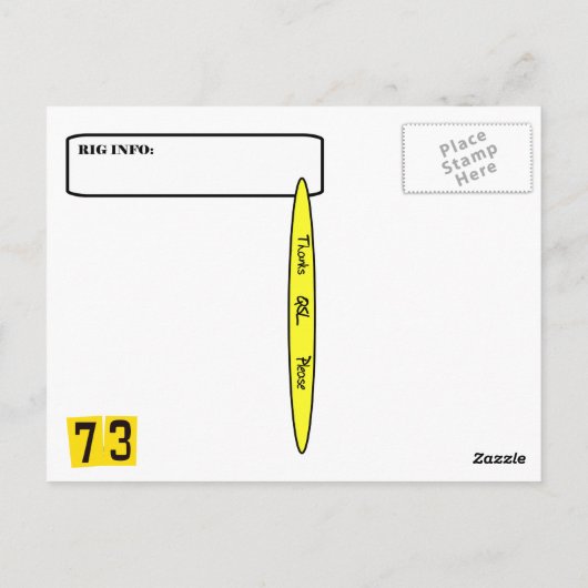 Ham Radio Evolution QSL-   kaartPas het aan! Briefkaart (Achterkant)