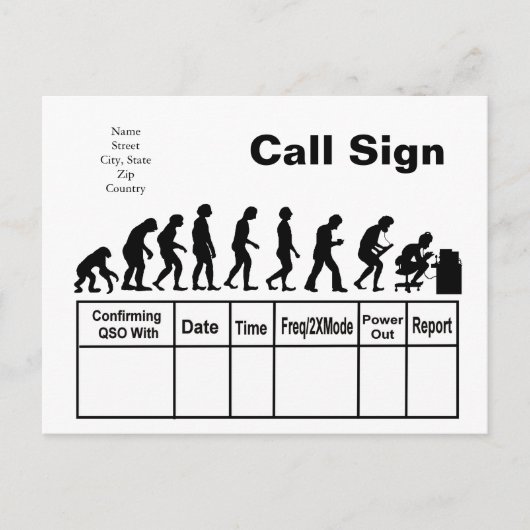 Ham Radio Evolution QSL-   kaartPas het aan! Briefkaart (Voorkant)