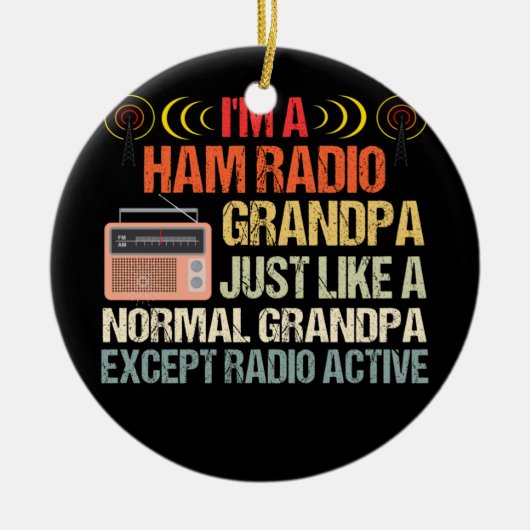 Ham Radio Exploitant radiozender Amateur Vaderdag Keramisch Ornament (Voorkant)