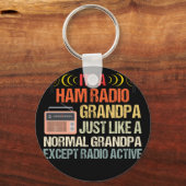 Ham Radio Exploitant radiozender Amateur Vaderdag Sleutelhanger (Voorkant)