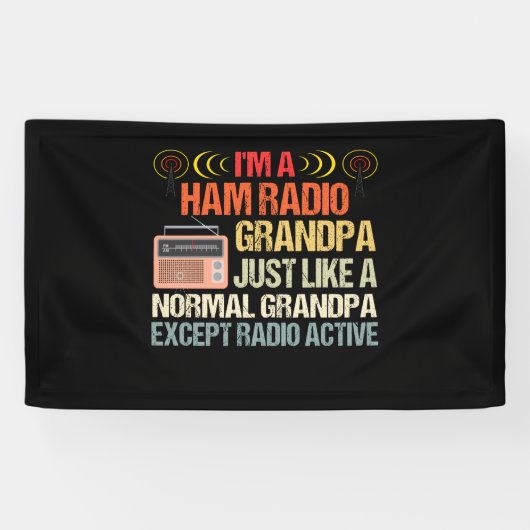 Ham Radio Exploitant radiozender Amateur Vaderdag Spandoek (Horizontaal)