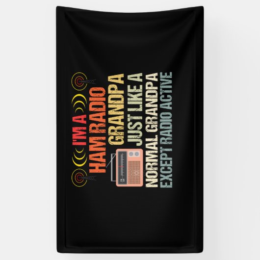 Ham Radio Exploitant radiozender Amateur Vaderdag Spandoek (Verticaal)