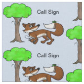 Ham Radio Fox Hunting Fabric met Call Sign Stof (Close Up)