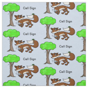 Ham Radio Fox Hunting Fabric met Call Sign Stof