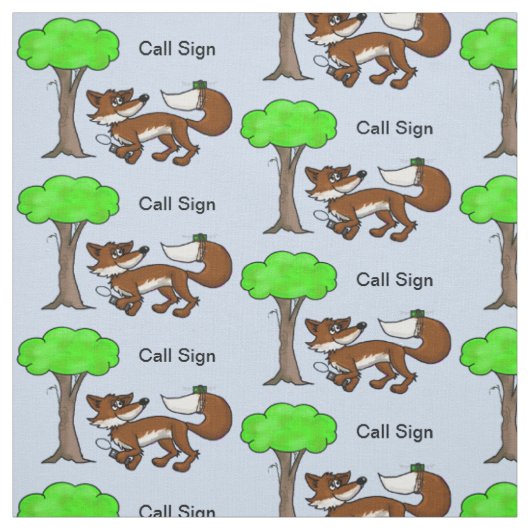 Ham Radio Fox Hunting Fabric met Call Sign Stof (Swatch)