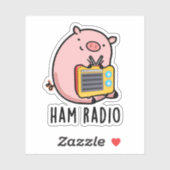 Ham Radio Funny Pig Pun Sticker (Vel)