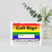 Ham Radio Gay Pride Rainbow Flag QSL-kaart Briefkaart (Staand voorkant)