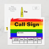 Ham Radio Gay Pride Rainbow Flag QSL-kaart Briefkaart (Voorkant / Achterkant)