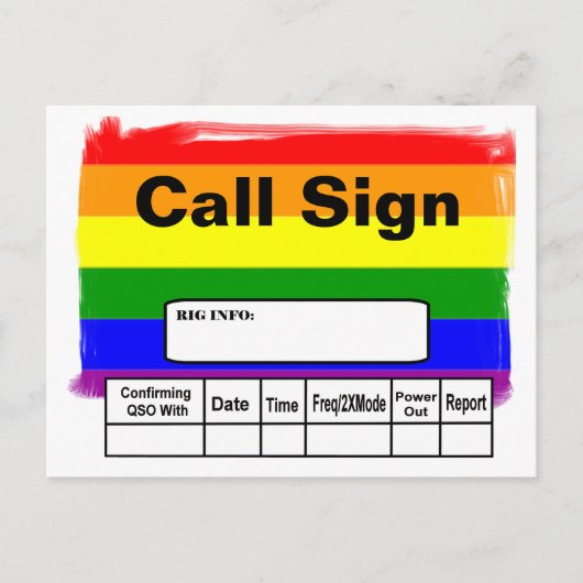 Ham Radio Gay Pride Rainbow Flag QSL-kaart Briefkaart (Voorkant)