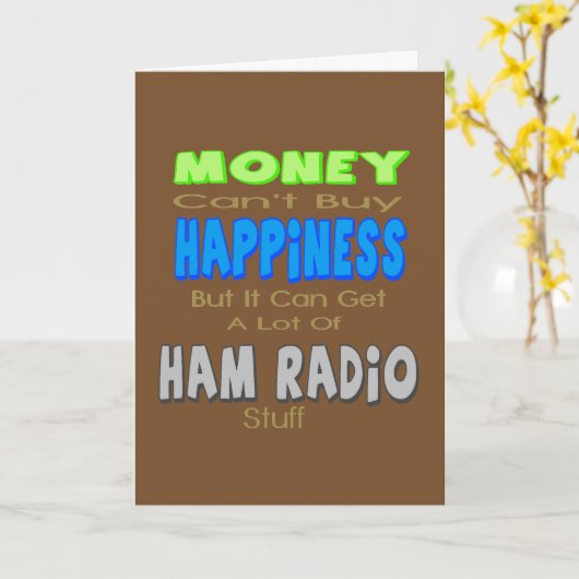 Ham Radio Geld Geluk Verjaardag Kaart (Gele Bloem)