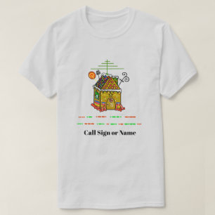 Ham Radio Gingerbread House Kerstmis T-shirt