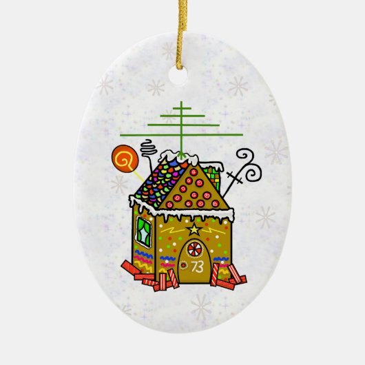 Ham Radio Gingerbread House Ornament (Voorkant)