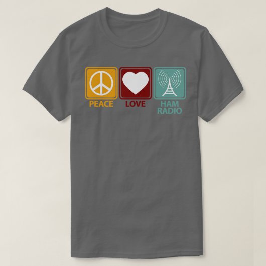 Ham Radio Girl Peace Love T-shirt (Design voorkant)