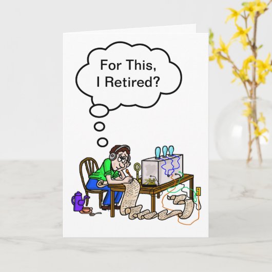 Ham Radio Grappig pensioen of wat dan ook Kaart (Gele Bloem)