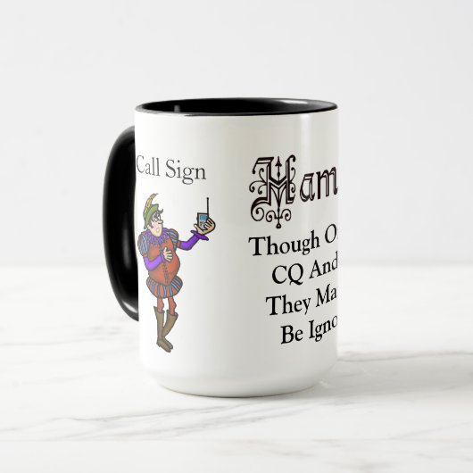 Ham Radio Hamlet CQ Hamlet Quote Mok (Voorkant links)