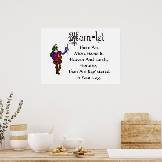 Ham Radio Hamlet Quote Logboek Redone Poster (Keuken)