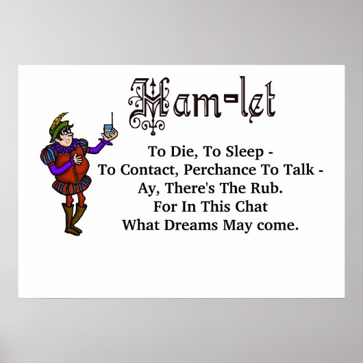 Ham Radio Hamlet "to Die To Sleep" Citaat Poster (Voorkant)