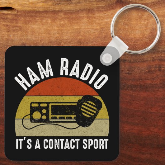 Ham Radio - Het is een contactsport Sleutelhanger (Achterkant)