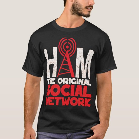 Ham Radio Het oorspronkelijke sociale netwerk T-shirt (Voorkant)
