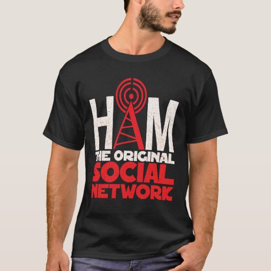 Ham Radio Het oorspronkelijke sociale netwerk T-shirt (Voorkant)