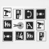 Ham Radio Icons Fleece Blanket (Voorkant (Horizontaal))