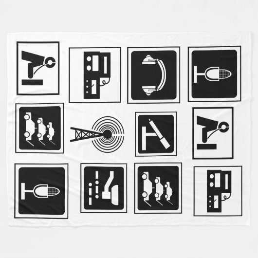 Ham Radio Icons Fleece Blanket (Voorkant (Horizontaal))