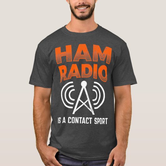 Ham Radio is een Contact Sport Morse Code Operator T-shirt (Voorkant)