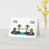 Ham Radio Jubileum Kaart Paar op het eiland (Gele Bloem)