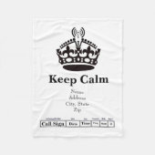 Ham Radio Keep Calm QSL-kaartventilator Fleece Deken (Voorkant)