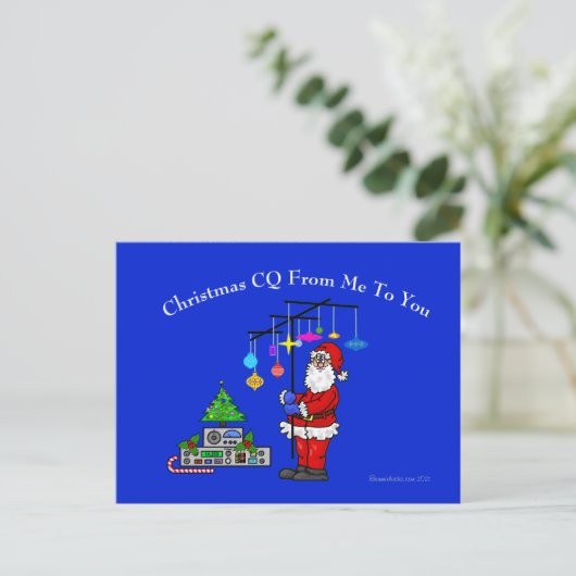Ham Radio Kerstmis CQ Post Card Briefkaart (Staand voorkant)
