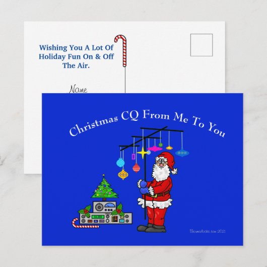 Ham Radio Kerstmis CQ Post Card Briefkaart (Voorkant / Achterkant)