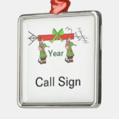 Ham Radio Kerstversiering met Elves Metalen Ornament (Links)