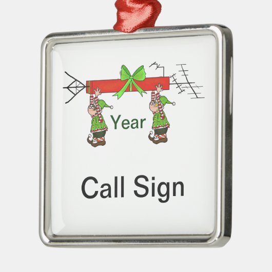 Ham Radio Kerstversiering met Elves Metalen Ornament (Links)