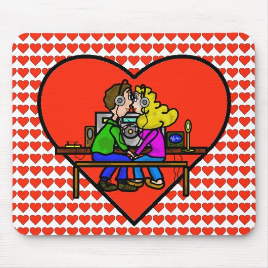 Ham Radio Kisser Couple Computer Mousepad Muismat (Voorkant)