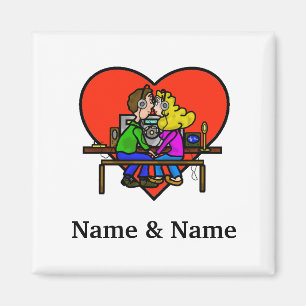 Ham Radio Kisser Couple Magnet