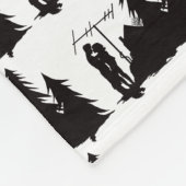 Ham Radio Kisser Couple Silhouette Fleece Blanket (Hoek)