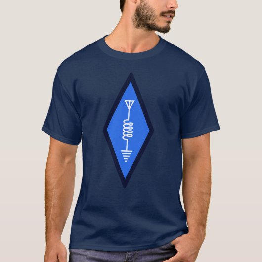 HAM Radio Logo Design – Blue International Symbol T-shirt (Voorkant)