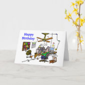 Ham Radio "Man Cave" Birthday Card past het aan! Kaart (Gele Bloem)