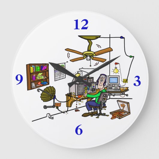 Ham Radio "Man Cave" Wall Clock.  Customize It! Grote Klok (Voorkant)