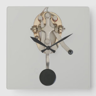 Ham Radio Morse Code Keyer Wall Clock Vierkante Klok