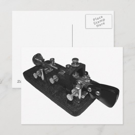 Ham Radio Morse Code Semi-Automatic Key Briefkaart (Voorkant / Achterkant)